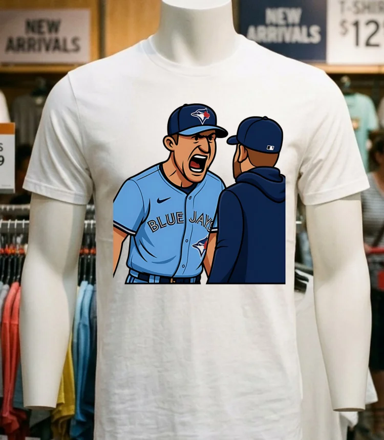 Mad Max Scherzer Yelling At John Schneider Caricature Shirt - white-t-shirt Mad Max Scherzer Yelling At John Schneider Caricature Shirt White T Shirt 1