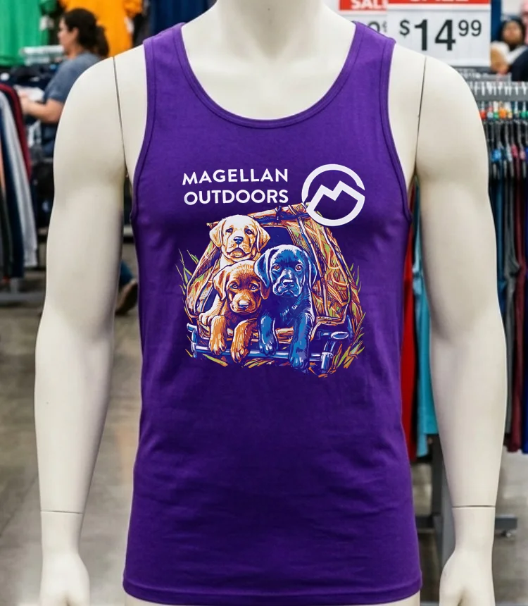 Magellan Outdoors Men S Puppy Blind Dogs Shirt - purple-shirt Magellan Outdoors Mens Puppy Blind Dogs Shirt Purple Shirt