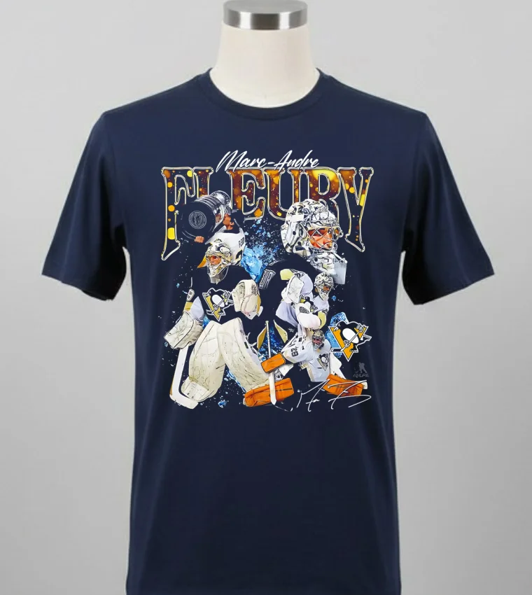 Marc Andre Fleury Black Pittsburgh Penguins Graphic Retro Shirt Balck Shirt