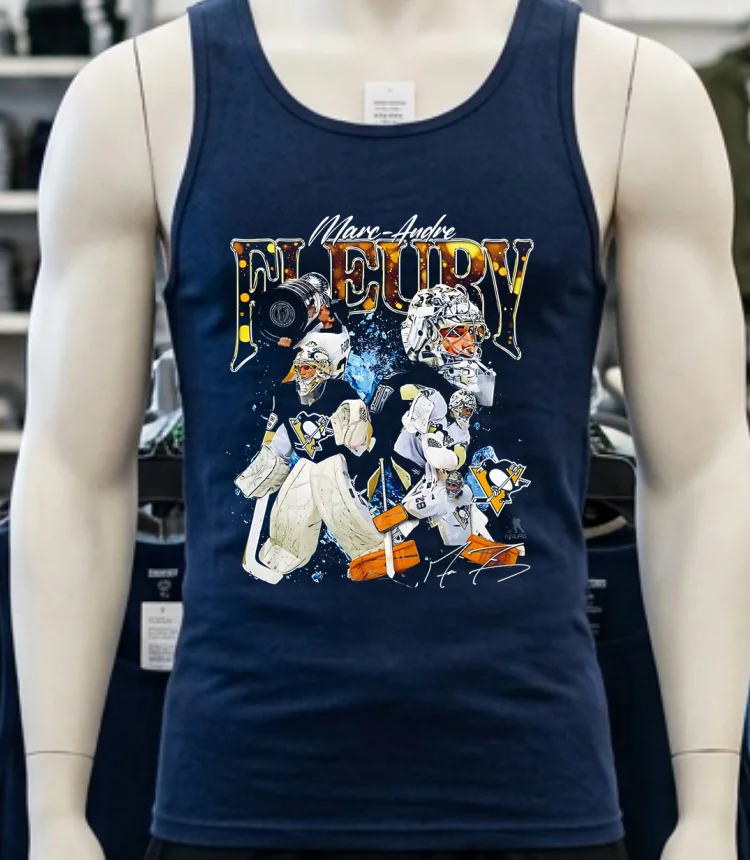 Marc Andre Fleury Black Pittsburgh Penguins Graphic Retro Shirt - navy-shirt Marc Andre Fleury Black Pittsburgh Penguins Graphic Retro Shirt Navy Shirt 3