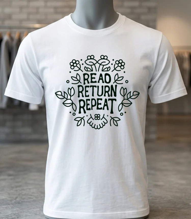 Marie Moreau Read Return Repeat Shirt - white-t-shirt Marie Moreau Read Return Repeat Shirt White T Shirt 2