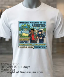 Marikevies Mcnichols Jr. (19 Years Old, Residing In Homestead) Was Arrested In Connection With A Kidnapping At The Margaritaville Resort In Hollywood T Shirt