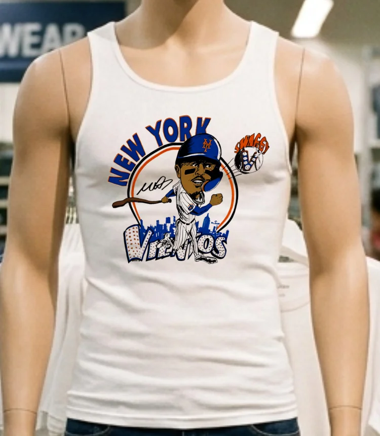 Mark Vientos Swaggy V New York Mets Caricature Cartoon Shirt - white-t-shirt Mark Vientos Swaggy V New York Mets Caricature Cartoon Shirt White T Shirt 1