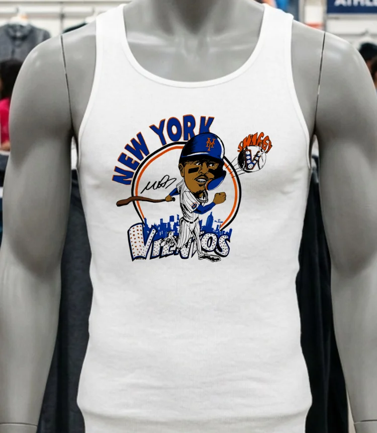 Mark Vientos Swaggy V New York Mets Caricature Cartoon Shirt - white-t-shirt Mark Vientos Swaggy V New York Mets Caricature Cartoon Shirt White T Shirt 2