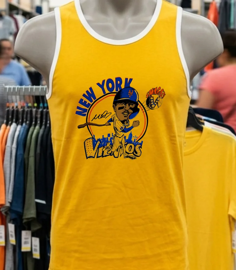 Mark Vientos Swaggy V New York Mets Caricature Cartoon Shirt - yellow-t-shirt Mark Vientos Swaggy V New York Mets Caricature Cartoon Shirt Yellow T Shirt