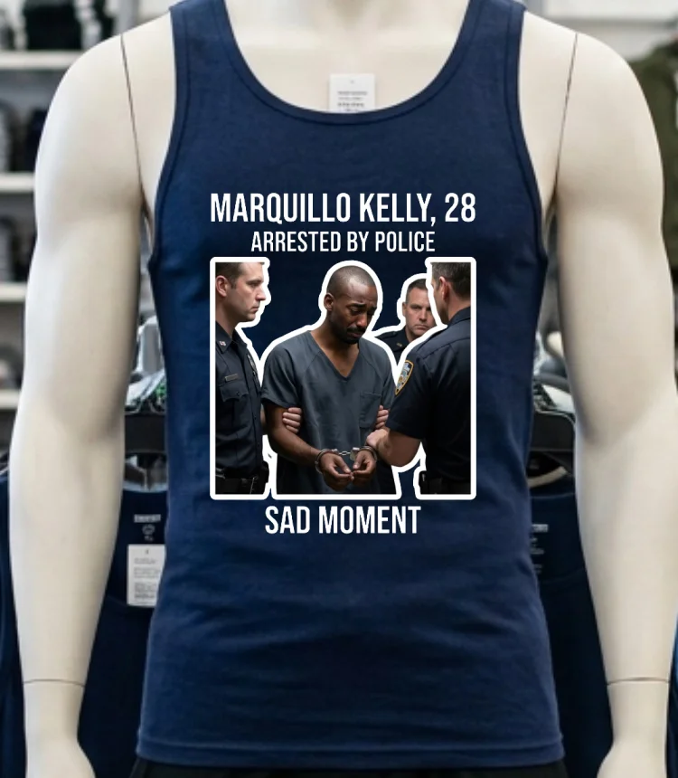 Marquillo Kelly, 28, Was Arrested By Police T Shirt - navy-shirt Marquillo Kelly 28 Was Arrested By Police T Shirt Navy Shirt