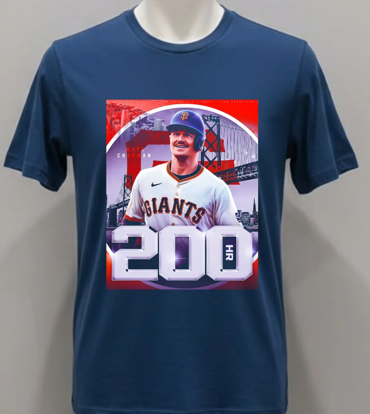 Matt Chapman San Francisco Giants 200 Hr Shirt - navy-shirt Matt Chapman San Francisco Giants 200 Hr Shirt Navy Shirt 1