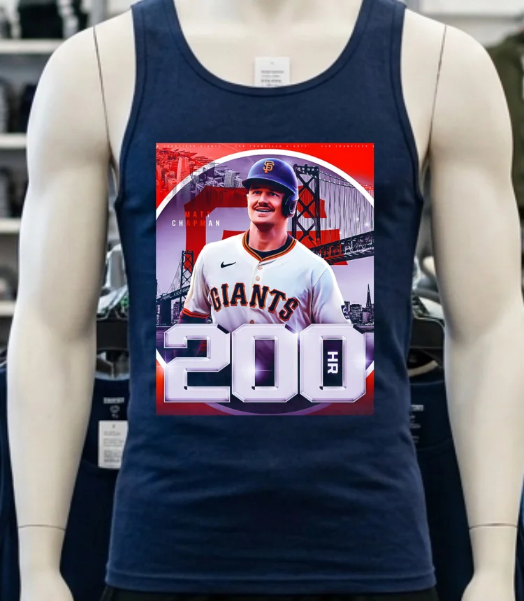 Matt Chapman San Francisco Giants 200 Hr Shirt Navy Shirt 3