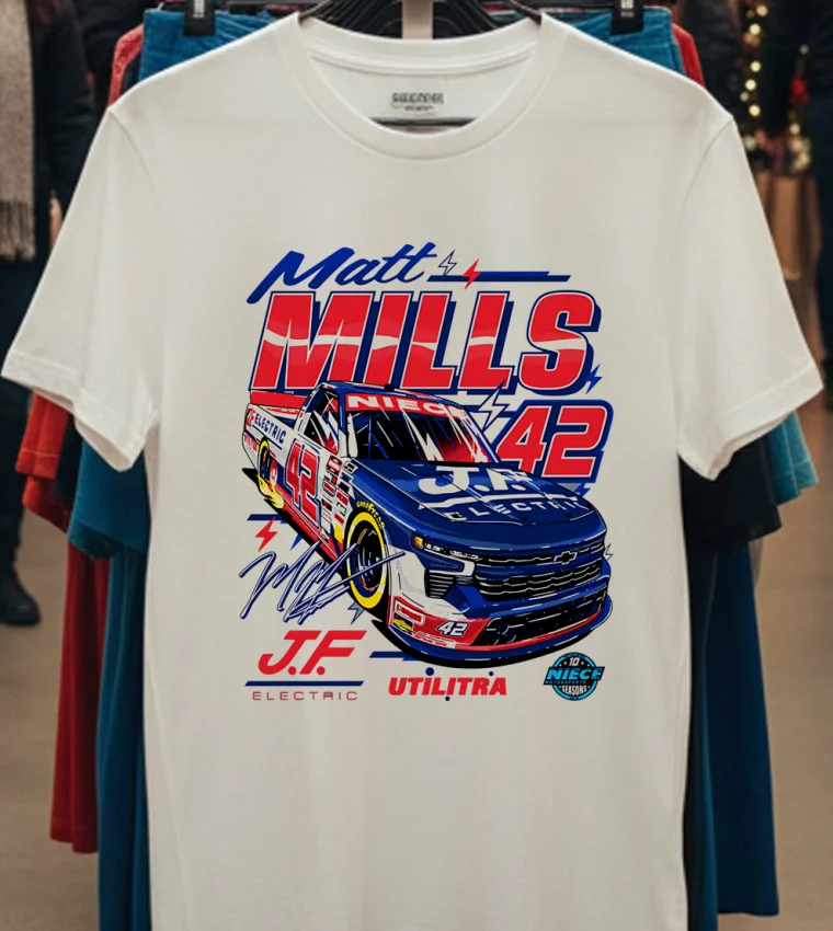 Matt Mills 2025 J.f. Electric Utilitra Graphic Shirt - white-t-shirt Matt Mills 2025 Jf Electric Utilitra Graphic Shirt White T Shirt