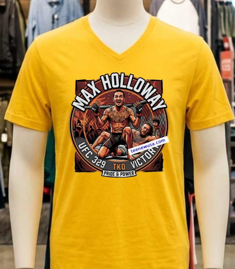 Max Holloway Tkos Conor Mcgregor Ufc 329 T Shirt Yellow T Shirt