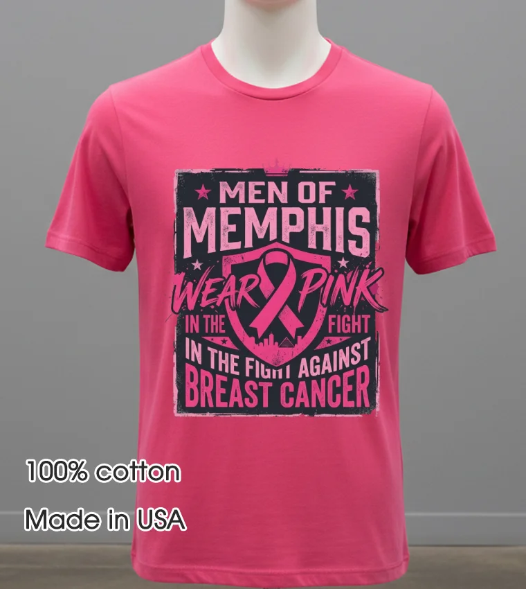 Men Of Memphis Wear Pink In The Fight Against Breast Cancer T Shirt - red-shirt Men Of Memphis Wear Pink In The Fight Against Breast Cancer T Shirt Red Shirt
