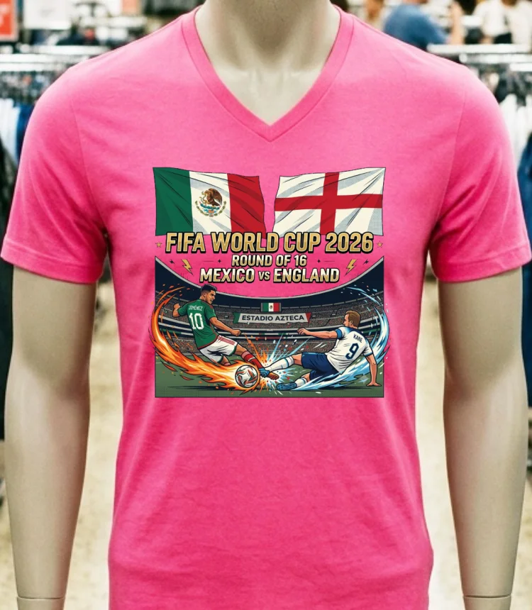 Mexico Vs England In The Round Of 16 Of The 2026 World Cup T Shirt Pink T Shirt