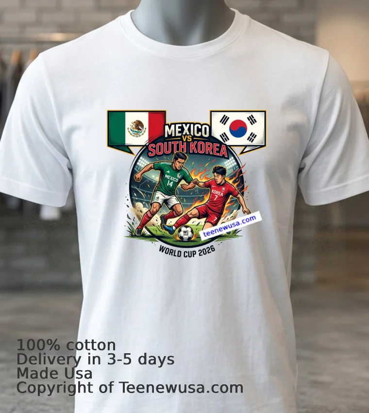 Mexico Vs South Korea World Cup 2026 T Shirt - white-t-shirt 3 Mexico Vs South Korea World Cup 2026 T Shirt White T Shirt 3
