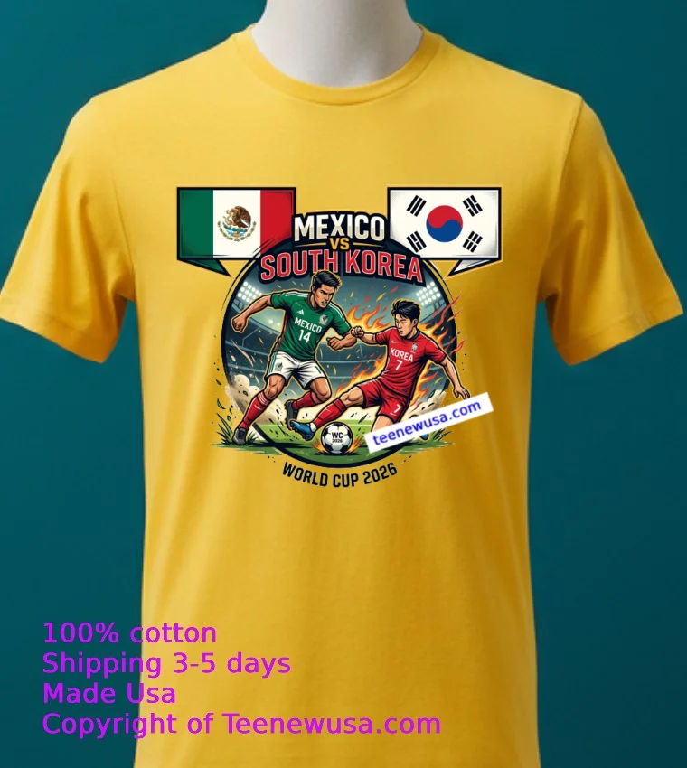 Mexico Vs South Korea World Cup 2026 T Shirt Yellow T Shirt 2