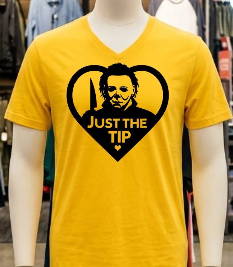 Michael Myers Just The Tip Horror Halloween Quote Shirt - yellow-t-shirt Michael Myers Just The Tip Horror Halloween Quote Shirt Yellow T Shirt 1
