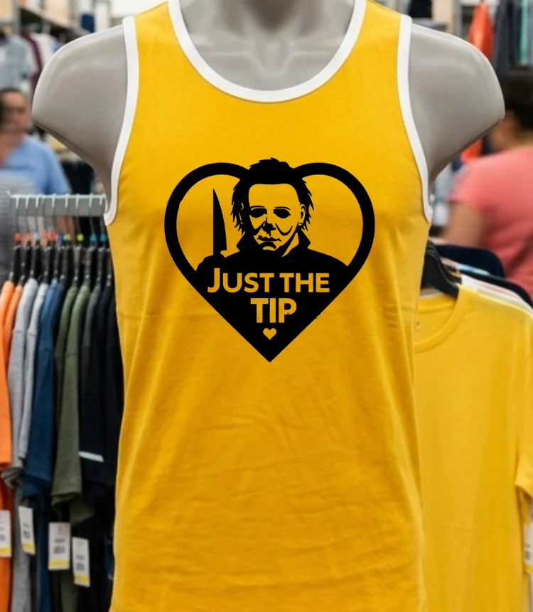 Michael Myers Just The Tip Horror Halloween Quote Shirt - yellow-t-shirt Michael Myers Just The Tip Horror Halloween Quote Shirt Yellow T Shirt