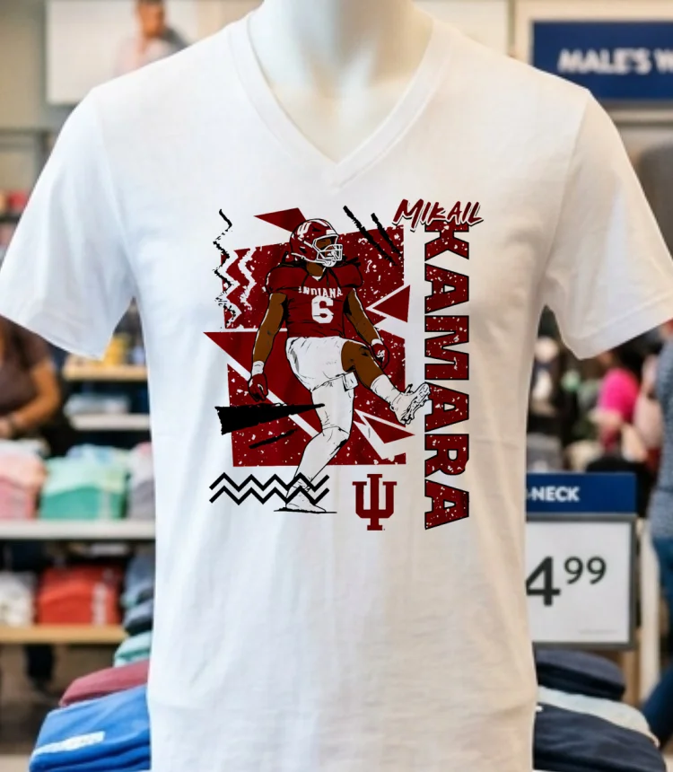 Mikail Kamara Indiana Hoosiers Vintage 90S Style Shirt - white-t-shirt Mikail Kamara Indiana Hoosiers Vintage 90s Style Shirt White T Shirt 3