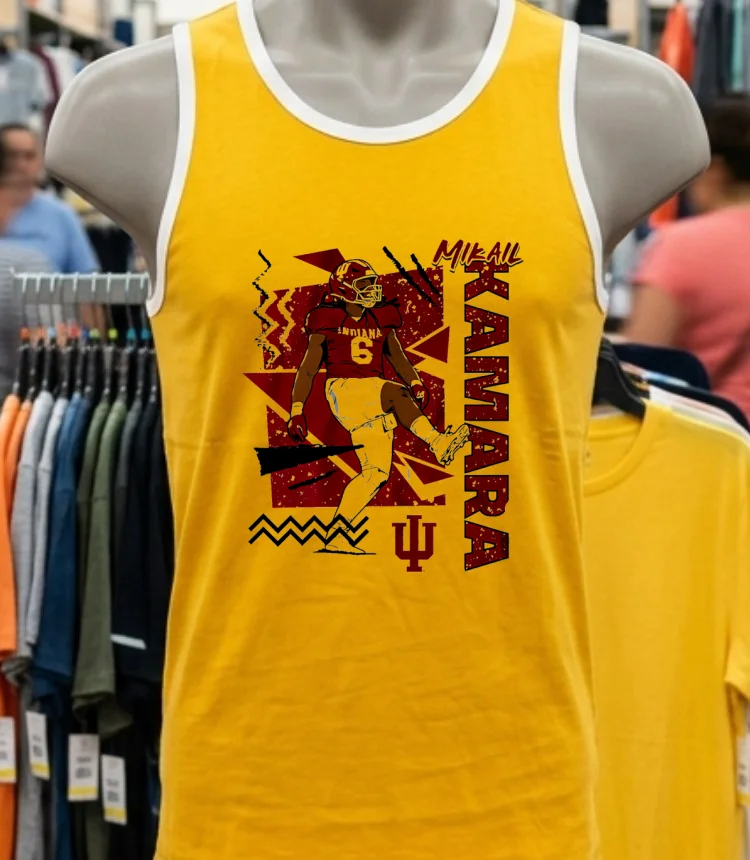 Mikail Kamara Indiana Hoosiers Vintage 90S Style Shirt - yellow-t-shirt Mikail Kamara Indiana Hoosiers Vintage 90s Style Shirt Yellow T Shirt