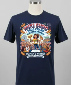 Miki Sudo Repeats As Women's Hot Dog Eating Champ In Nathan's Famous Contest 2026 T Shirt