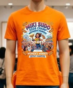 Miki Sudo Repeats As Women's Hot Dog Eating Champ In Nathan's Famous Contest 2026 T Shirt