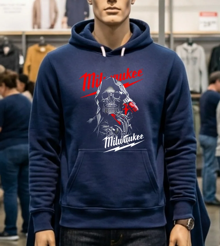 Milwaukee Tool Death Skull Shirt - navy-shirt Milwaukee Tool Death Skull Shirt Navy Shirt