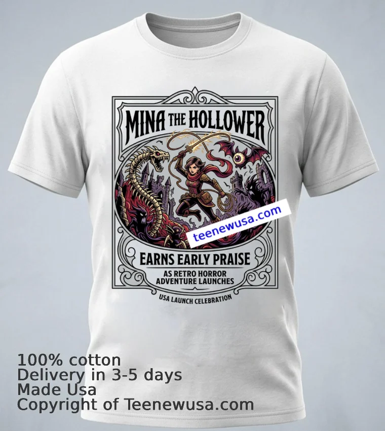 Mina The Hollower Game T Shirt - white-t-shirt 1 Mina The Hollower Game T Shirt White T Shirt 1