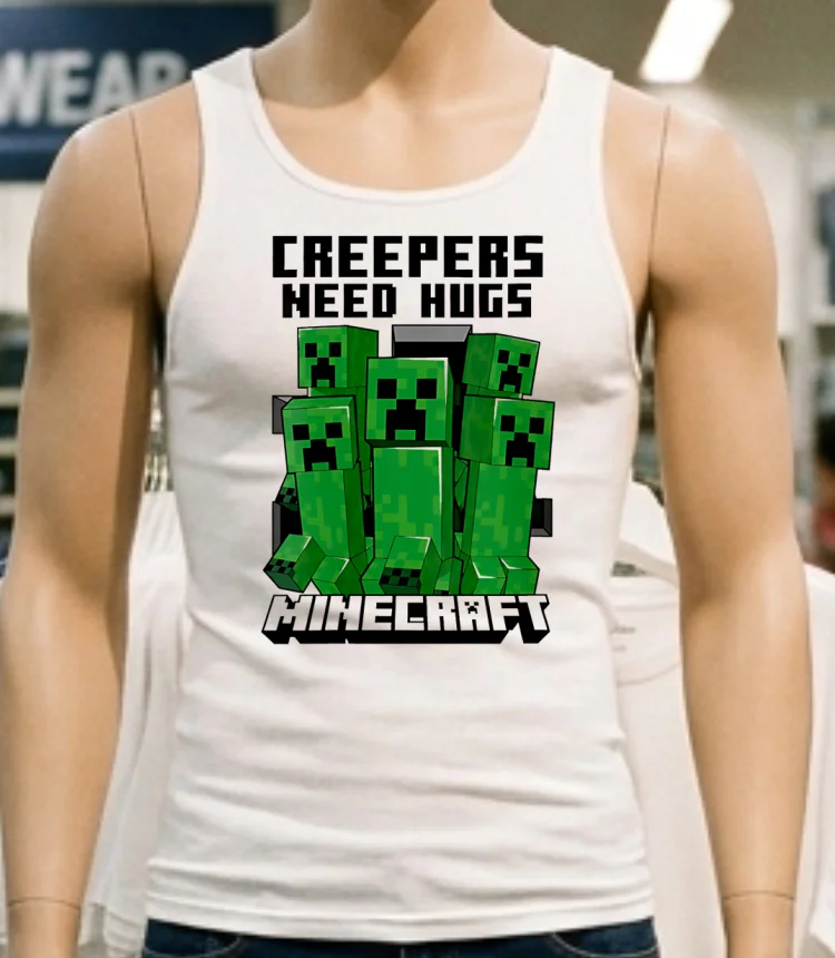 Minecraft Creepers Need Hugs March Shirt - white-t-shirt Minecraft Creepers Need Hugs March Shirt White T Shirt 1