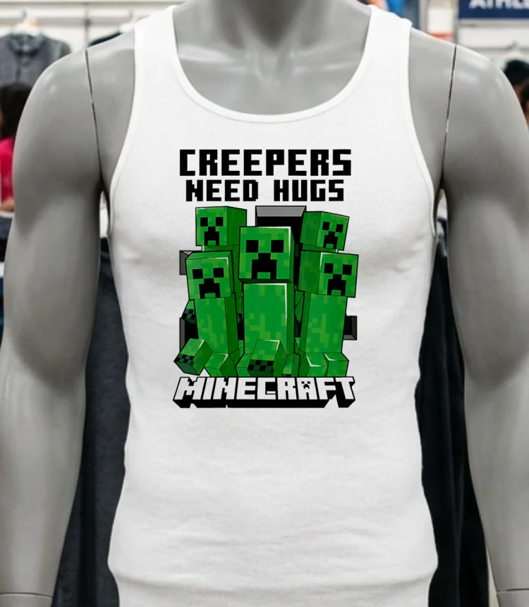 Minecraft Creepers Need Hugs March Shirt - white-t-shirt Minecraft Creepers Need Hugs March Shirt White T Shirt 2
