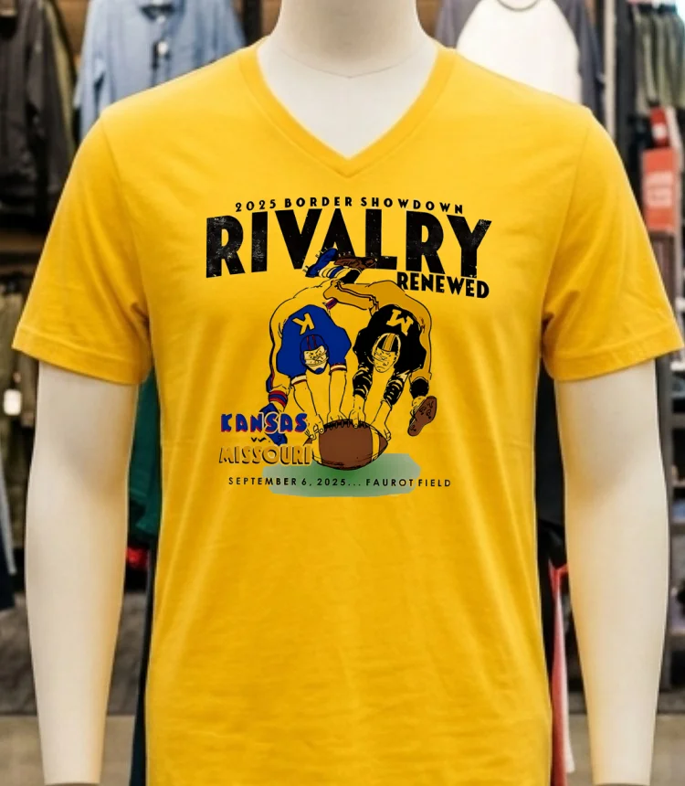 Missouri Tigers Vs Jayhawk Kansas Rivalry Renewed Border Showdown Faurot Field September 2025 Shirt - yellow-t-shirt Missouri Tigers Vs Jayhawk Kansas Rivalry Renewed Border Showdown Faurot Field September 2025 Shirt Yellow T Shirt 1
