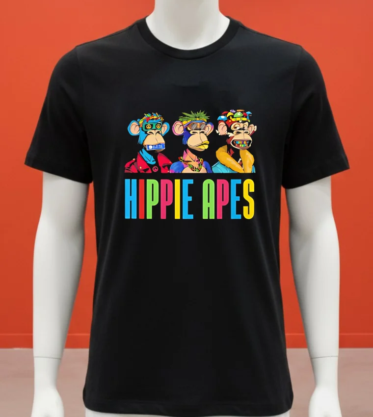 Monkeys Hippie Apes Pride Shirt Balck Shirt