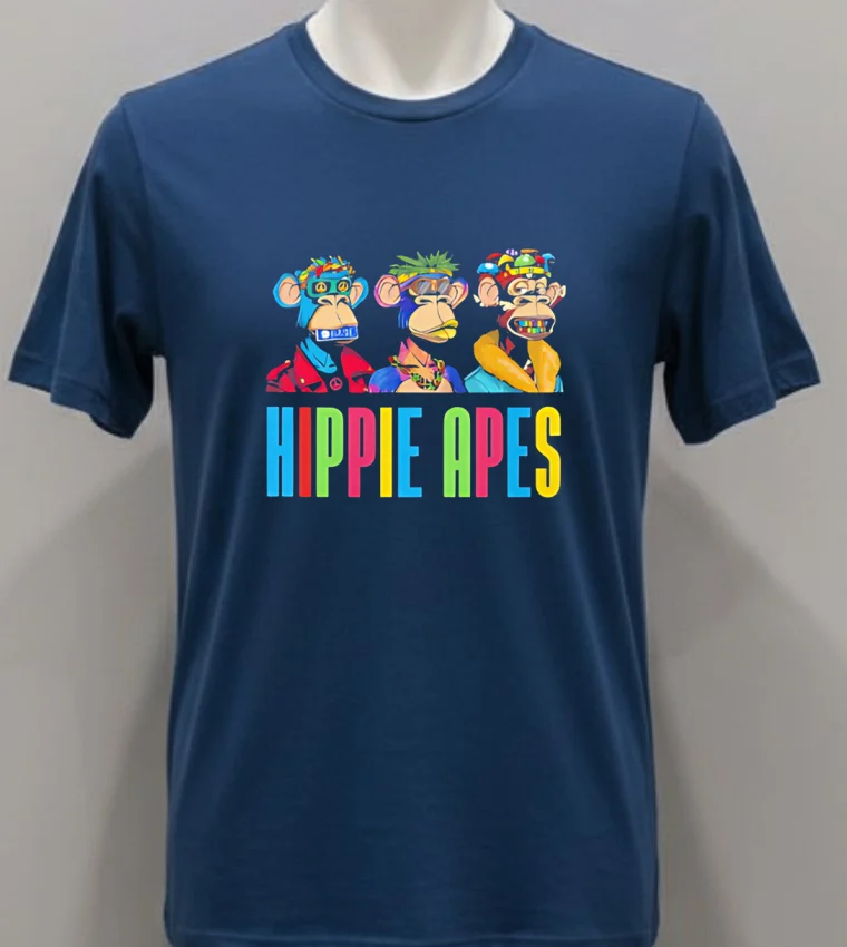 Monkeys Hippie Apes Pride Shirt - navy-shirt Monkeys Hippie Apes Pride Shirt Navy Shirt 1