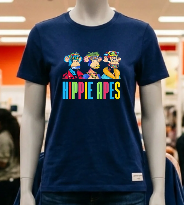 Monkeys Hippie Apes Pride Shirt - navy-shirt Monkeys Hippie Apes Pride Shirt Navy Shirt 2