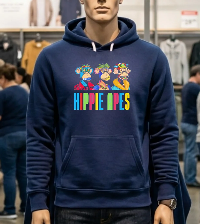 Monkeys Hippie Apes Pride Shirt - navy-shirt Monkeys Hippie Apes Pride Shirt Navy Shirt