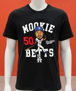Mookie Betts Royal Los Angeles Dodgers Caricature Number 50 Shirt