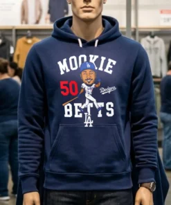 Mookie Betts Royal Los Angeles Dodgers Caricature Number 50 Shirt