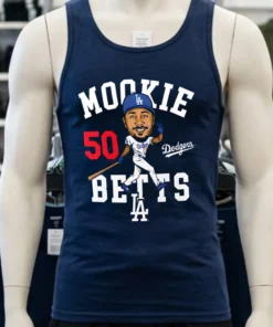 Mookie Betts Royal Los Angeles Dodgers Caricature Number 50 Shirt