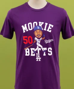 Mookie Betts Royal Los Angeles Dodgers Caricature Number 50 Shirt