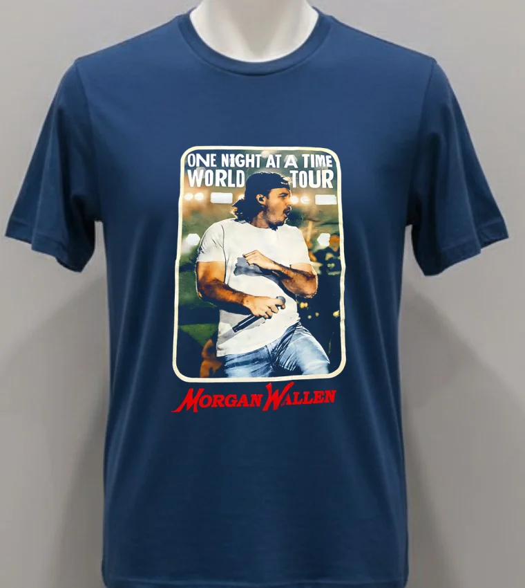 Morgan Wallen One Night At A Time World Tour Vintage Shirt - navy-shirt Morgan Wallen One Night At A Time World Tour Vintage Shirt Navy Shirt 1
