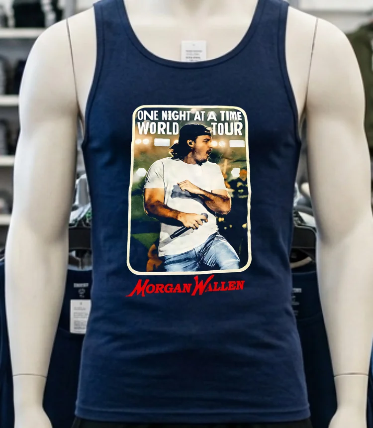 Morgan Wallen One Night At A Time World Tour Vintage Shirt Navy Shirt 3