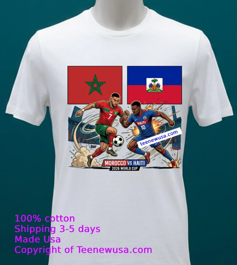 Morocco Vs Haiti World Cup 2026 T Shirt - white-t-shirt 20 Morocco Vs Haiti World Cup 2026 T Shirt White T Shirt 20