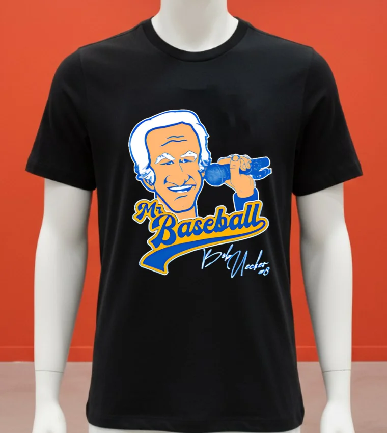 Mr Baseball Milwaukee Brewers Bob Uecker Baseball Cartoon Shirt - balck-shirt Mr Baseball Milwaukee Brewers Bob Uecker Baseball Cartoon Shirt Balck Shirt