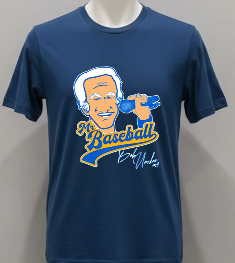 Mr Baseball Milwaukee Brewers Bob Uecker Baseball Cartoon Shirt - navy-shirt Mr Baseball Milwaukee Brewers Bob Uecker Baseball Cartoon Shirt Navy Shirt 1