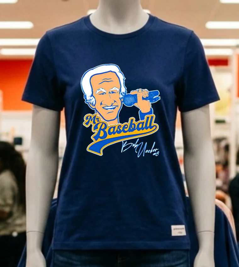 Mr Baseball Milwaukee Brewers Bob Uecker Baseball Cartoon Shirt - navy-shirt Mr Baseball Milwaukee Brewers Bob Uecker Baseball Cartoon Shirt Navy Shirt 2