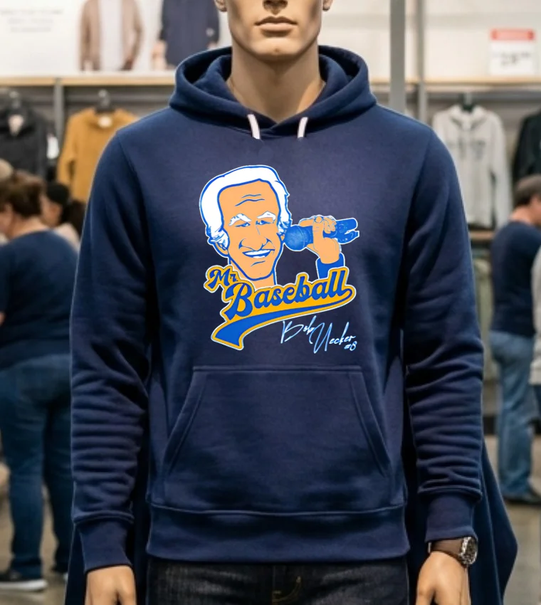 Mr Baseball Milwaukee Brewers Bob Uecker Baseball Cartoon Shirt - navy-shirt Mr Baseball Milwaukee Brewers Bob Uecker Baseball Cartoon Shirt Navy Shirt