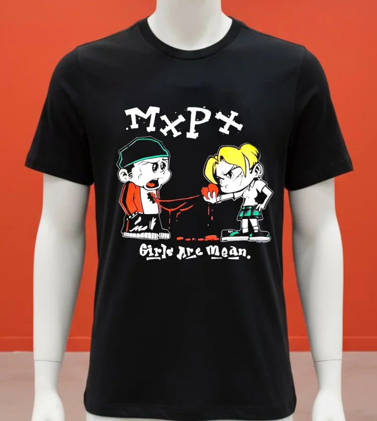 Mxpx Girls Are Mean Cartoon Shirt Balck Shirt