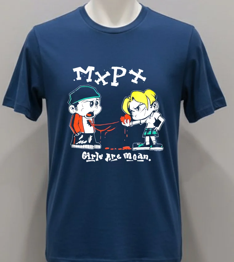 Mxpx Girls Are Mean Cartoon Shirt - navy-shirt Mxpx Girls Are Mean Cartoon Shirt Navy Shirt 1