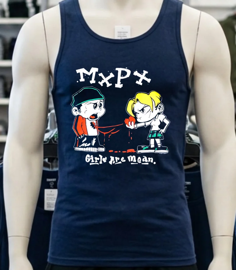 Mxpx Girls Are Mean Cartoon Shirt - navy-shirt Mxpx Girls Are Mean Cartoon Shirt Navy Shirt 3