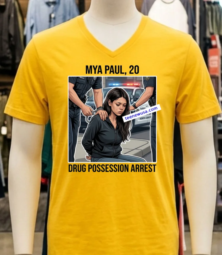 Mya Paul, 20, Of Fargo, Was Arrested On Drug Possession Charges T Shirt - yellow-t-shirt Mya Paul 20 Of Fargo Was Arrested On Drug Possession Charges T Shirt Yellow T Shirt
