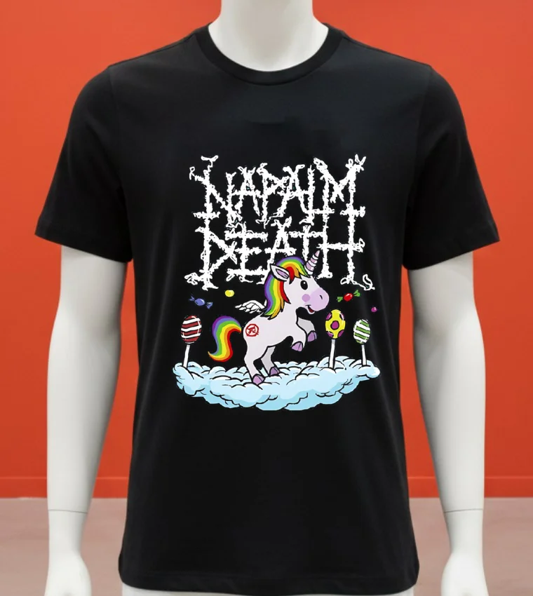 Napalm Death Unicorn Cute Shirt - balck-shirt Napalm Death Unicorn Cute Shirt Balck Shirt