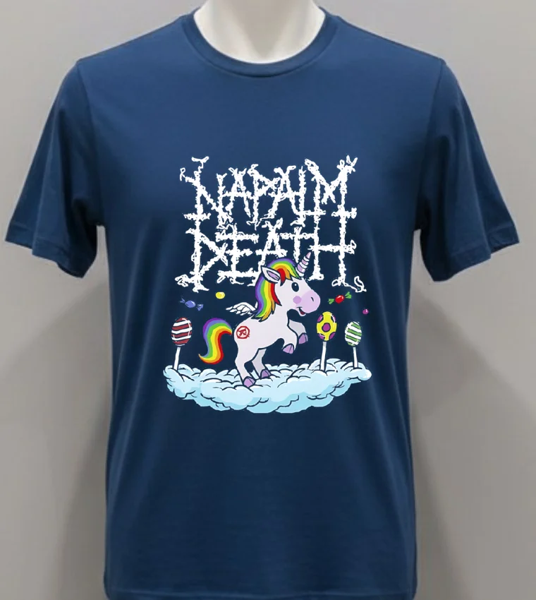 Napalm Death Unicorn Cute Shirt - navy-shirt Napalm Death Unicorn Cute Shirt Navy Shirt 1